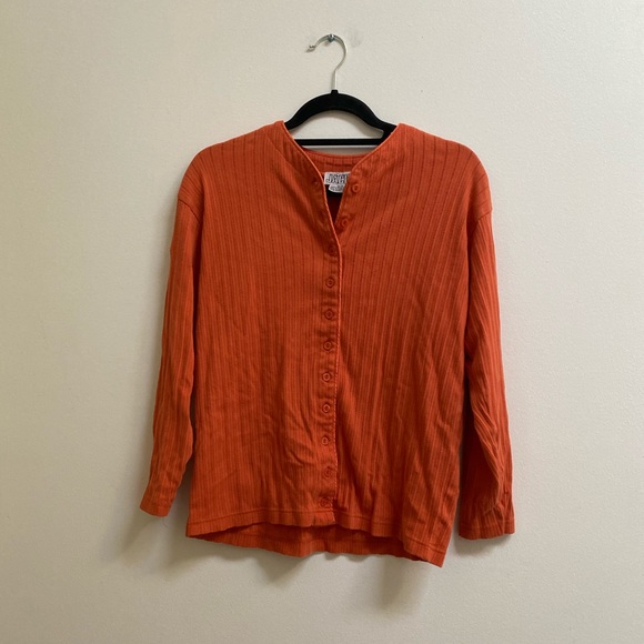 Vintage Jacob Orange Ribbed Cardigan - Picture 1 of 5
